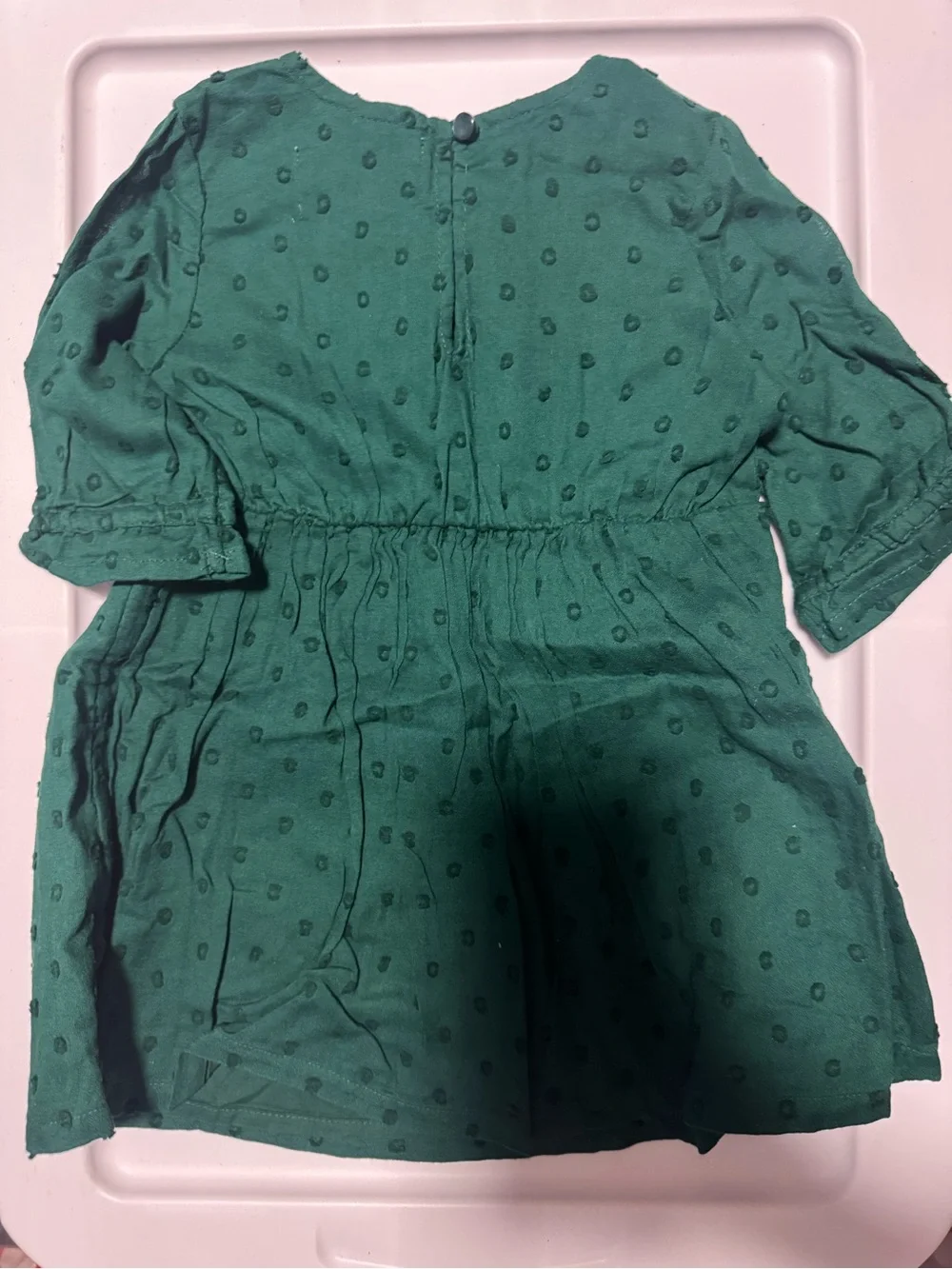 Old Navy Emerald Green Textured Swiss Dot Top